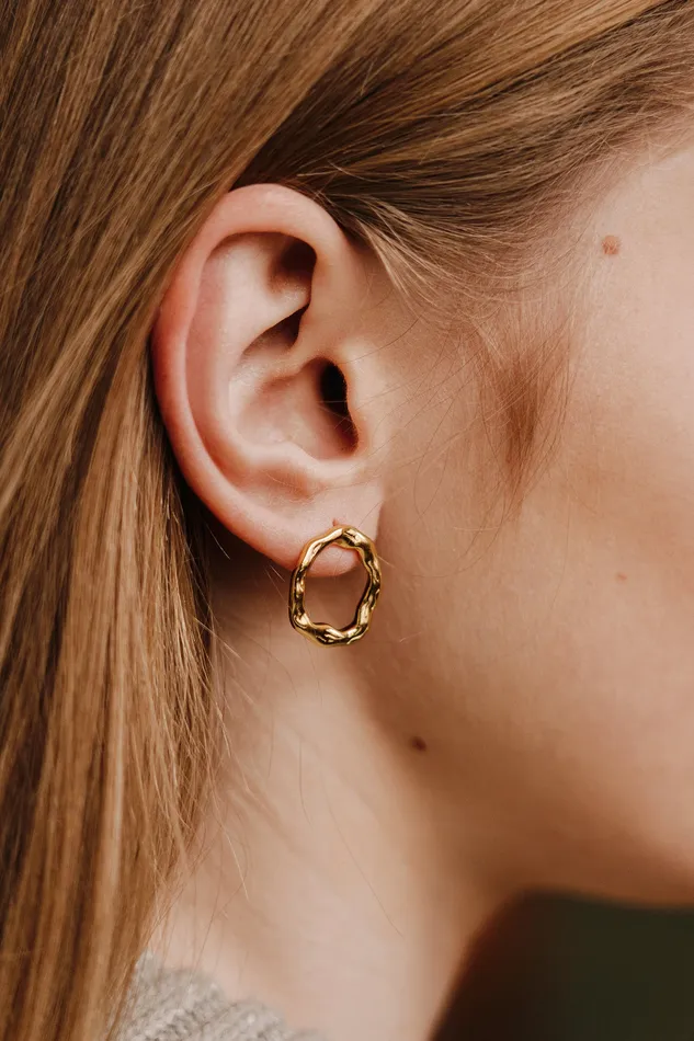 Kty Imperfect Circle Stud Earrings Gold Earrings