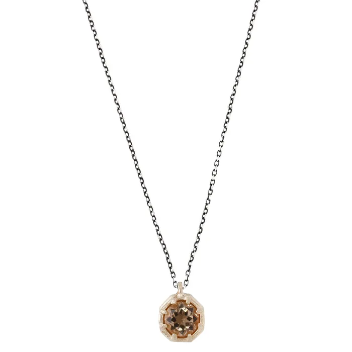 Lauren Wolf Jewelry Necklaces Champagne Quartz Octagon Necklace