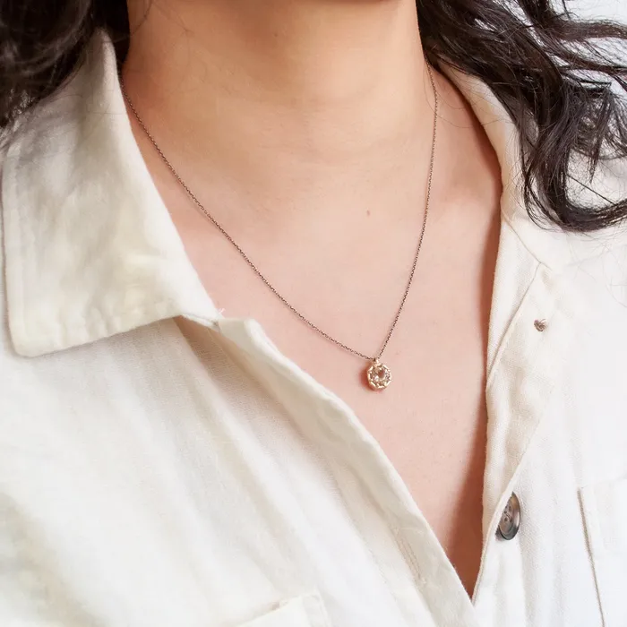 Lauren Wolf Jewelry Necklaces Champagne Quartz Octagon Necklace