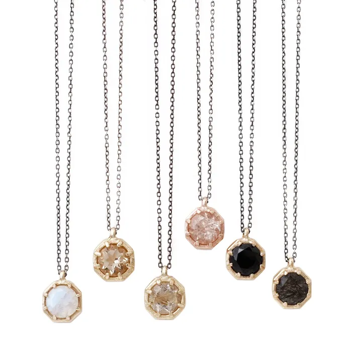 Lauren Wolf Jewelry Necklaces Champagne Quartz Octagon Necklace
