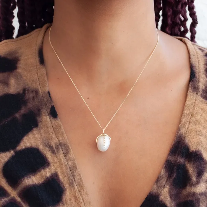 Lauren Wolf Jewelry Necklaces White South Sea Pearl Gold Necklace