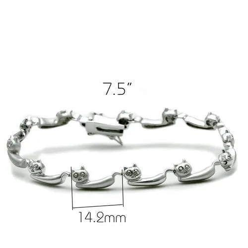 LO2023 Matte Rhodium Rhodium Brass Bracelet with No Stone Alamode Bracelets