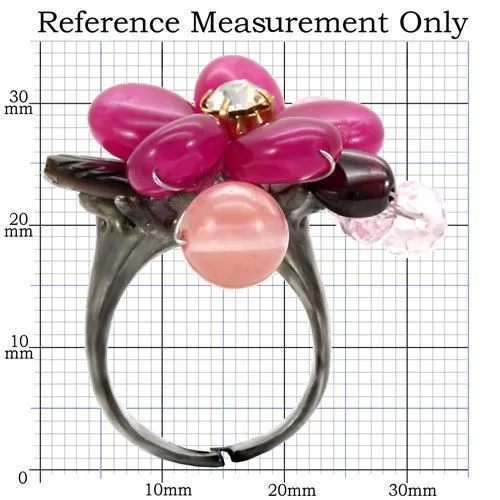 LOA595 Antique Tone Brass Ring with Assorted in Multi Color Alamode Rings