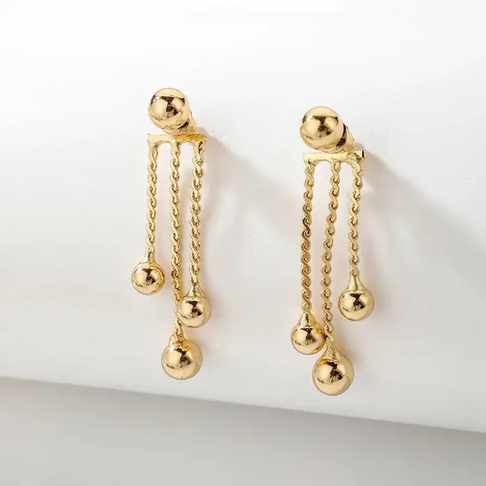LUXE Womens Fashion Gold Silver Long Thread Tassel Drop Earrings Divine Inspiration Styles Earrings