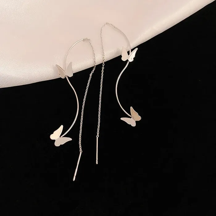 LUXE Womens Fashion Gold Silver Long Thread Tassel Drop Earrings Divine Inspiration Styles Earrings