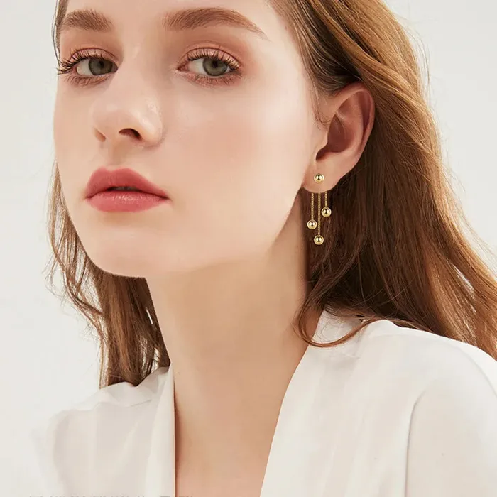 LUXE Womens Fashion Gold Silver Long Thread Tassel Drop Earrings Divine Inspiration Styles Earrings