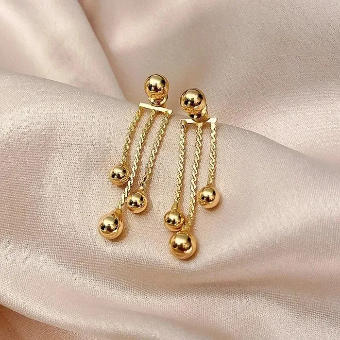 LUXE Womens Fashion Gold Silver Long Thread Tassel Drop Earrings Divine Inspiration Styles Earrings