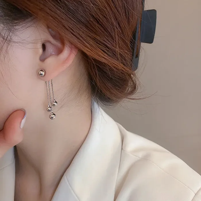 LUXE Womens Fashion Gold Silver Long Thread Tassel Drop Earrings Divine Inspiration Styles Earrings