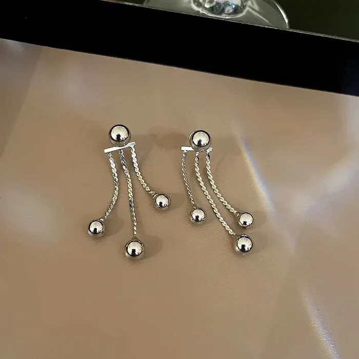 LUXE Womens Fashion Gold Silver Long Thread Tassel Drop Earrings Divine Inspiration Styles Earrings
