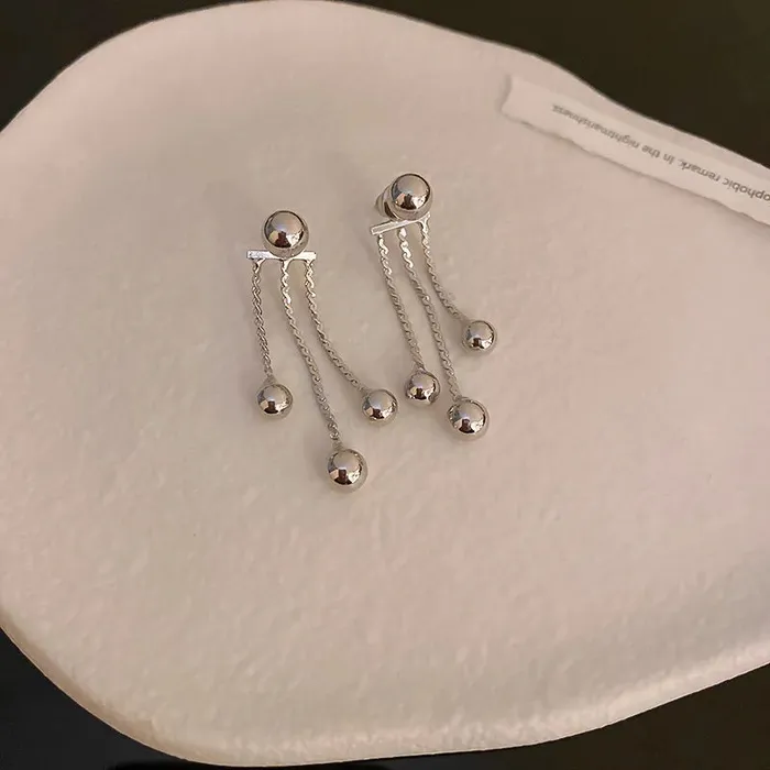 LUXE Womens Fashion Gold Silver Long Thread Tassel Drop Earrings Divine Inspiration Styles Earrings