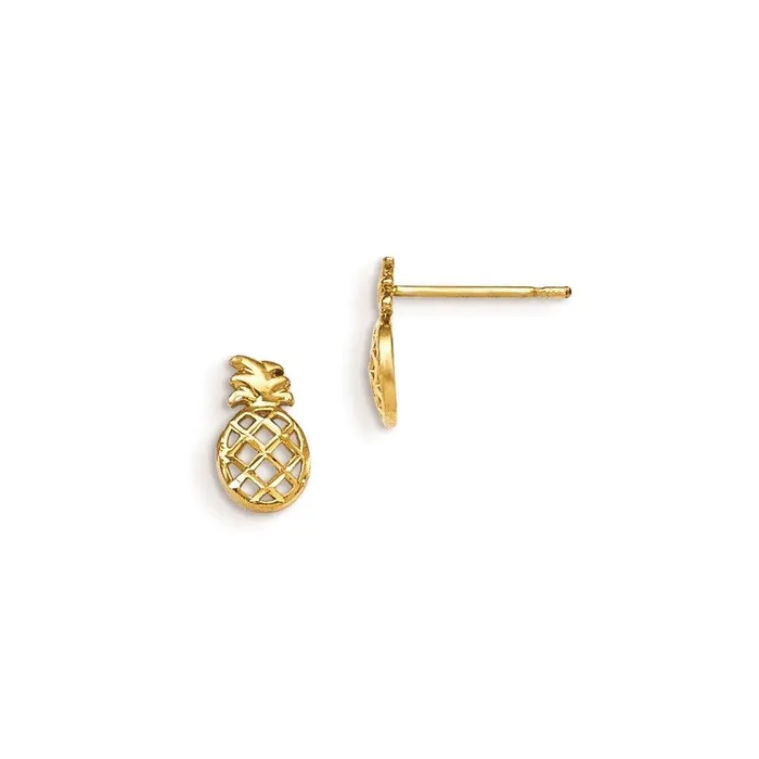 Madi K Kids 14k DC Pineapple Post Earrings Jewelry Earrings