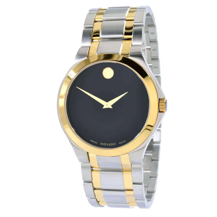 Movado Mens Quartz Watch Black Dial Two Tone Stainless Steel Bracelet 0606896 Movado Bracelets Movado Mens Quartz Watch Black Dial Two Tone Stainless Steel Bracelet 0606896 Movado Bracelets