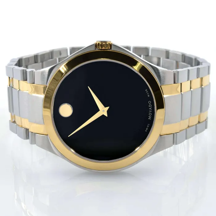 Movado Mens Quartz Watch Black Dial Two Tone Stainless Steel Bracelet 0606896 Movado Bracelets Movado Mens Quartz Watch Black Dial Two Tone Stainless Steel Bracelet 0606896 Movado Bracelets