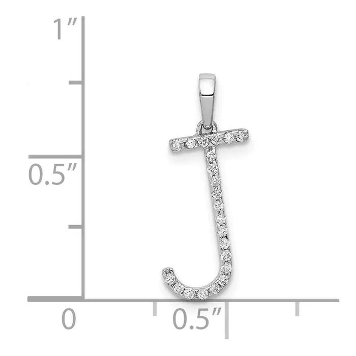 Necklaces 14k White Gold Diamond Initial J Pendant Jewelry Necklaces 14k White Gold Diamond Initial J Pendant Jewelry
