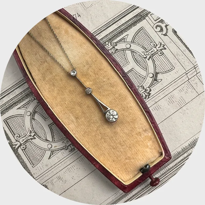 Necklaces 21stfinds Belle Epoque Diamond Lavalier Necklace