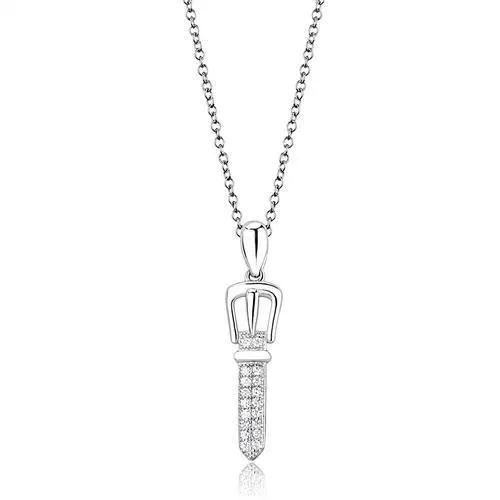 Necklaces Alamode 3W1381 Rhodium 925 Sterling Silver Chain Pendant with AAA Grade CZ in Clear Necklaces Alamode 3W1381 Rhodium 925 Sterling Silver Chain Pendant with AAA Grade CZ in Clear