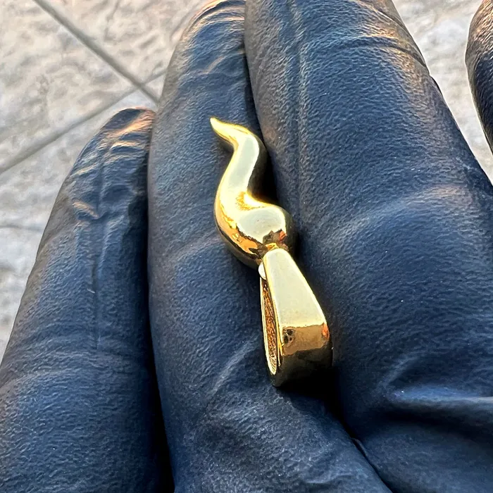 Necklaces Bling Cartel 14k Gold Plated 925 Sterling Silver Italian Horn Cornicello Plain Pendant