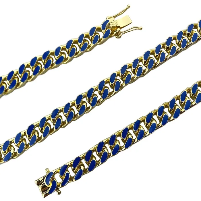 Necklaces Bling Cartel Admin 14K Gold Plated 20 Blue Cuban Link Chain Necklace Necklaces Bling Cartel Admin 14K Gold Plated 20 Blue Cuban Link Chain Necklace
