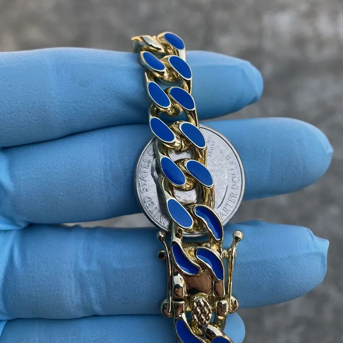 Necklaces Bling Cartel Admin 14K Gold Plated 20 Blue Cuban Link Chain Necklace Necklaces Bling Cartel Admin 14K Gold Plated 20 Blue Cuban Link Chain Necklace