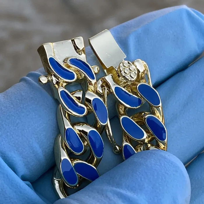 Necklaces Bling Cartel Admin 14K Gold Plated 20 Blue Cuban Link Chain Necklace Necklaces Bling Cartel Admin 14K Gold Plated 20 Blue Cuban Link Chain Necklace