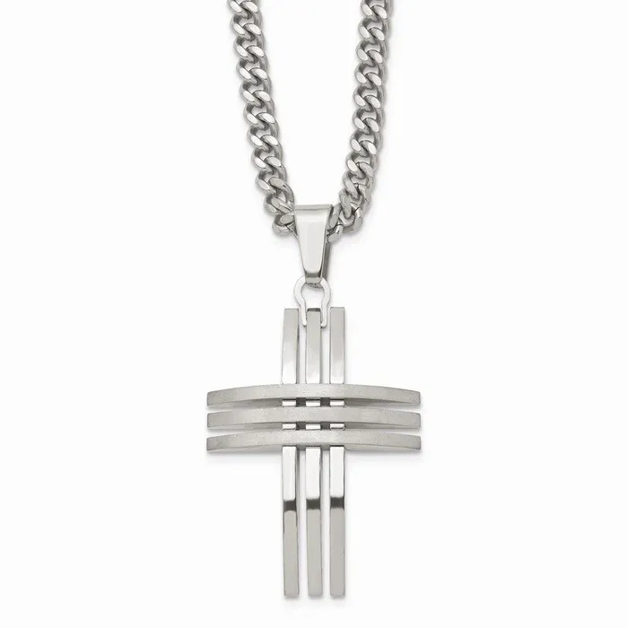 Necklaces Chisel Stainless Steel Cross Necklace