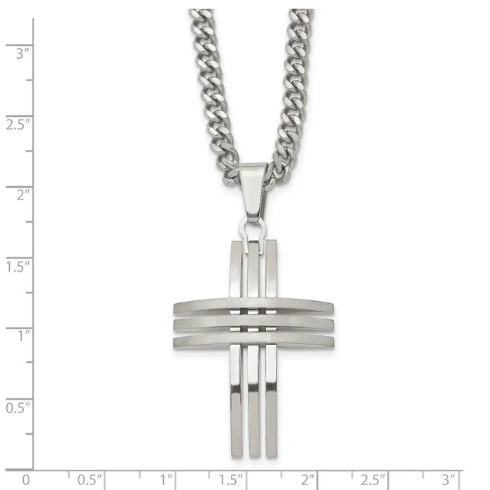 Necklaces Chisel Stainless Steel Cross Necklace Necklaces Chisel Stainless Steel Cross Necklace