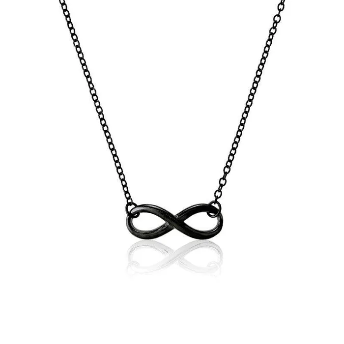Necklaces Classic Sterling Silver Black Rhodium Infinity Necklace