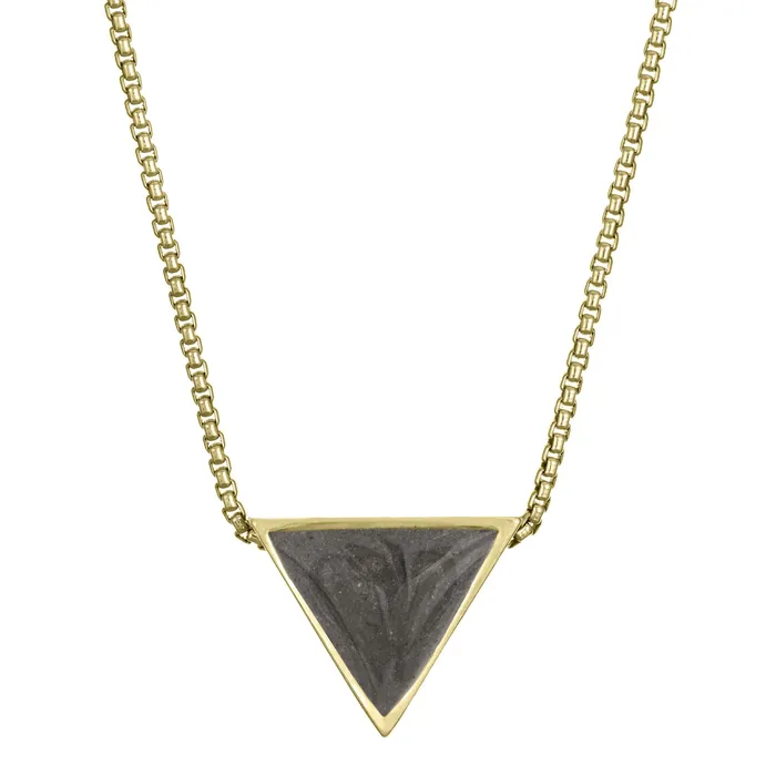 Necklaces closebymejewelry Sliding Triangle Cremation Necklace in 14K Yellow Gold Necklaces closebymejewelry Sliding Triangle Cremation Necklace in 14K Yellow Gold