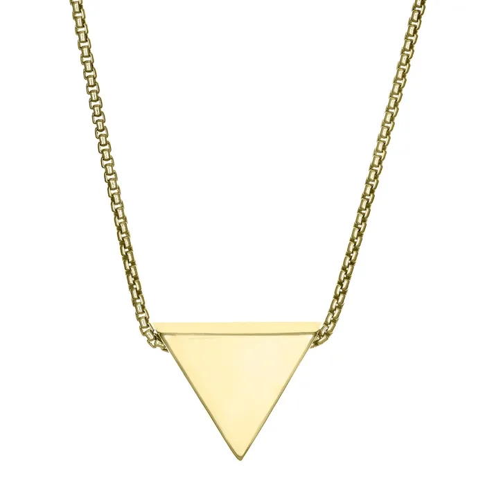 Necklaces closebymejewelry Sliding Triangle Cremation Necklace in 14K Yellow Gold