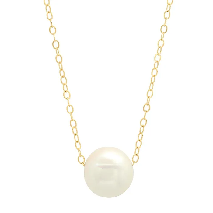 Necklaces deBebians 1011mm White Freshwater Cultured Pearl Pendant 14kt Yellow Gold Necklaces deBebians 1011mm White Freshwater Cultured Pearl Pendant 14kt Yellow Gold