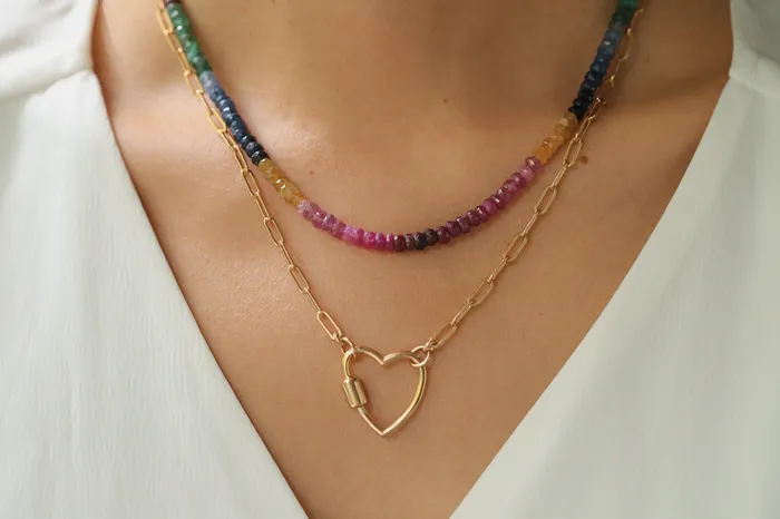 Necklaces Earthly Abundance Jewelry Rainbow Sapphire necklace