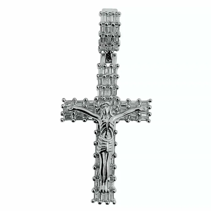 Necklaces Jesus Crucifix 925 Sterling Silver CZ Baguettes Pendant Small 1 Bling Cartel Admin Necklaces Jesus Crucifix 925 Sterling Silver CZ Baguettes Pendant Small 1 Bling Cartel Admin