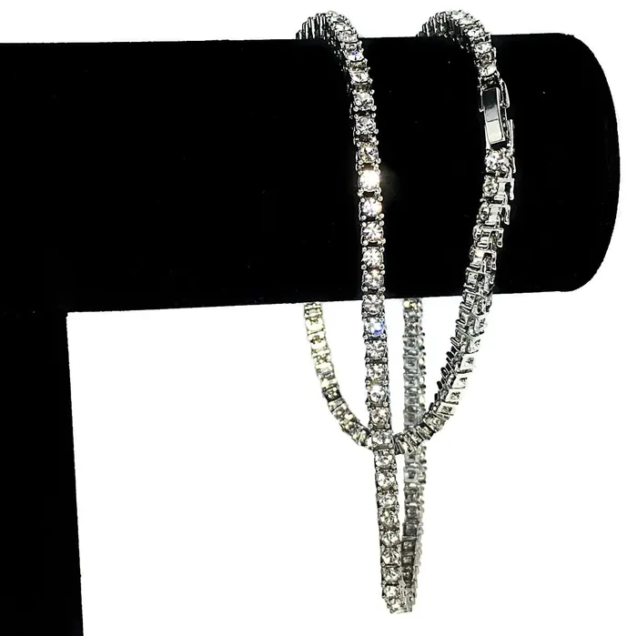 Necklaces OneRow Silver Tone Iced Tennis Chain Necklace 6MM 20 Bling Cartel Admin Necklaces OneRow Silver Tone Iced Tennis Chain Necklace 6MM 20 Bling Cartel Admin