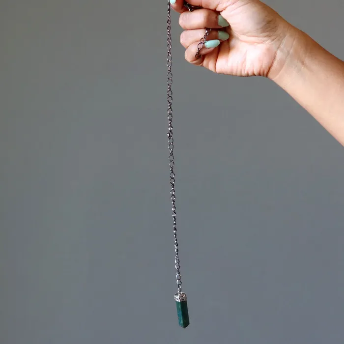 Necklaces Satin Crystals Bloodstone Necklace Pendulum On the Go Point