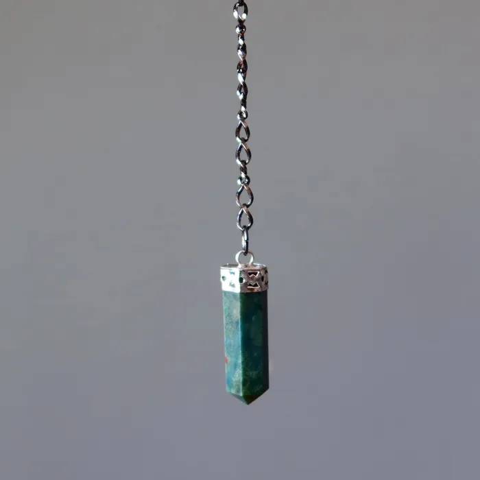Necklaces Satin Crystals Bloodstone Necklace Pendulum On the Go Point