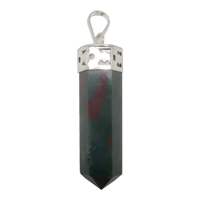 Necklaces Satin Crystals Bloodstone Pendant Christmas Point Stone Silver