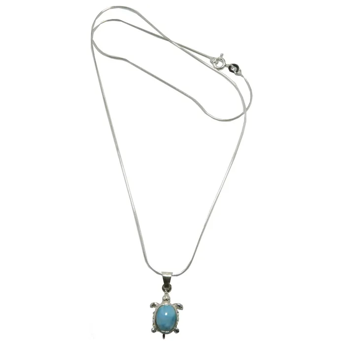 Necklaces Satin Crystals Larimar Necklace Happy Blue Sea Turtle Sterling Silver Necklaces Satin Crystals Larimar Necklace Happy Blue Sea Turtle Sterling Silver