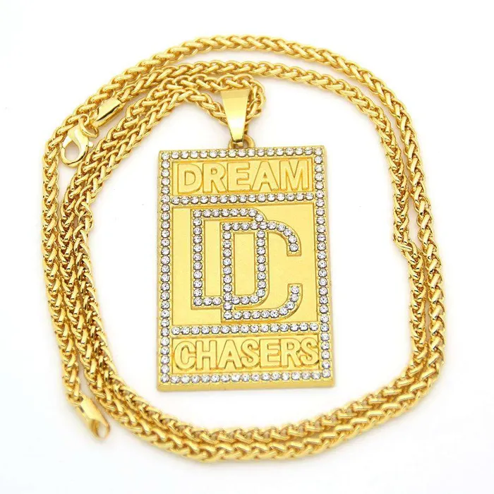 Necklaces VVS Jewelry Meek Mill Dream Chasers 14k Gold Plated Pendant Necklace Necklaces VVS Jewelry Meek Mill Dream Chasers 14k Gold Plated Pendant Necklace