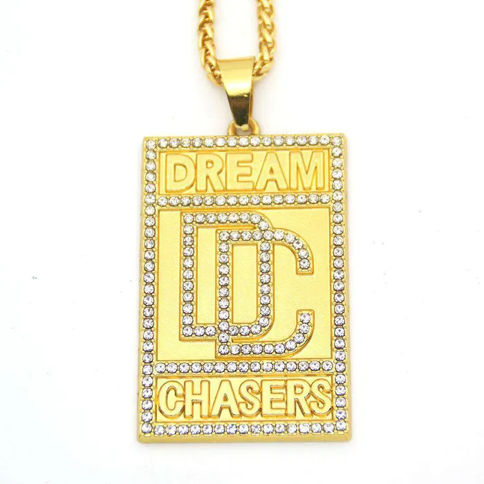 Necklaces VVS Jewelry Meek Mill Dream Chasers 14k Gold Plated Pendant Necklace