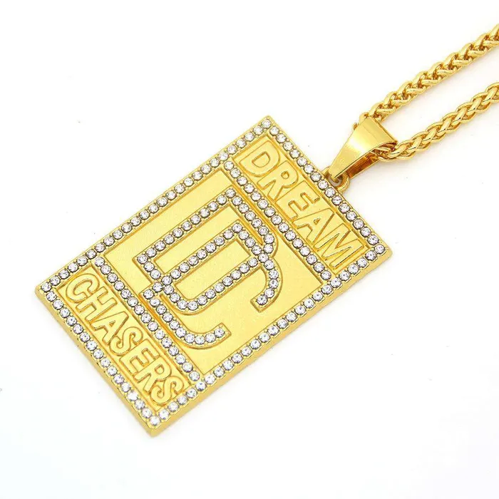 Necklaces VVS Jewelry Meek Mill Dream Chasers 14k Gold Plated Pendant Necklace