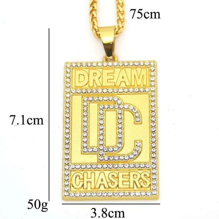 Necklaces VVS Jewelry Meek Mill Dream Chasers 14k Gold Plated Pendant Necklace