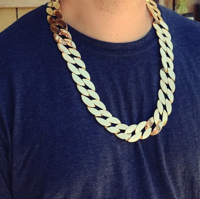 PreStyled Sets Bling Cartel Admin Huge Gold Finish Flat Cuban Link Chain 30 x 25MM Thick PreStyled Sets Bling Cartel Admin Huge Gold Finish Flat Cuban Link Chain 30 x 25MM Thick