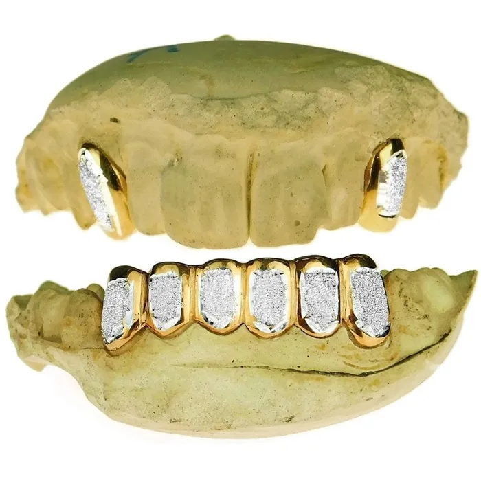 Real 10K Gold TwoTone Diamond Dust 26 Custom Grillz Bling Cartel Admin Rings Real 10K Gold TwoTone Diamond Dust 26 Custom Grillz Bling Cartel Admin Rings