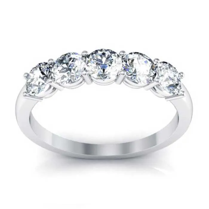 Rings 4mm Round Moissanite Forever One Moissanite Stacking Five Stone Band 115cttw deBebians Rings 4mm Round Moissanite Forever One Moissanite Stacking Five Stone Band 115cttw deBebians