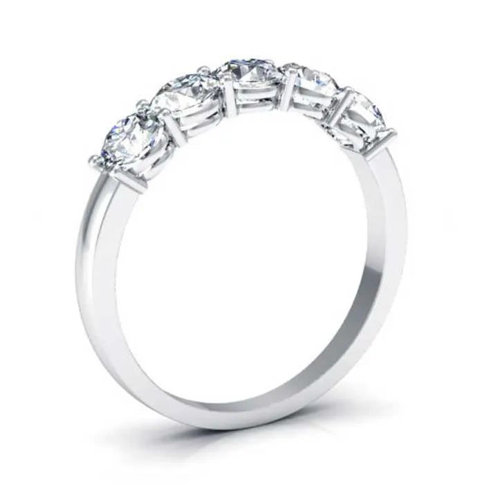 Rings 4mm Round Moissanite Forever One Moissanite Stacking Five Stone Band 115cttw deBebians