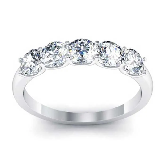 Rings 4mm Round Moissanite Forever One Moissanite Stacking Five Stone Band 115cttw deBebians