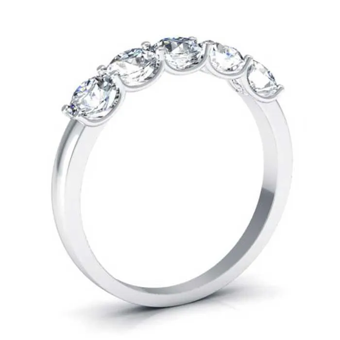 Rings 4mm Round Moissanite Forever One Moissanite Stacking Five Stone Band 115cttw deBebians