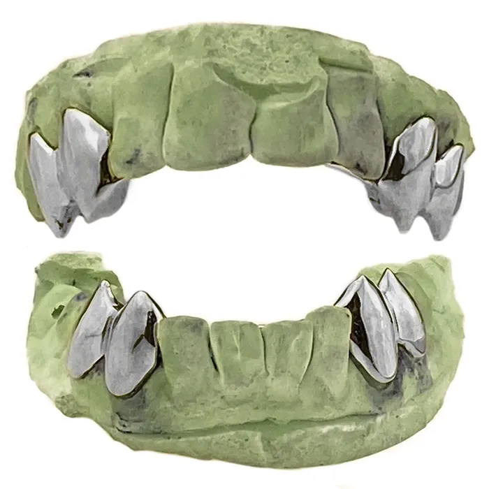 Rings 925 Sterling Silver Double Canine Vampire Fangs Custom Grillz Bling Cartel Admin