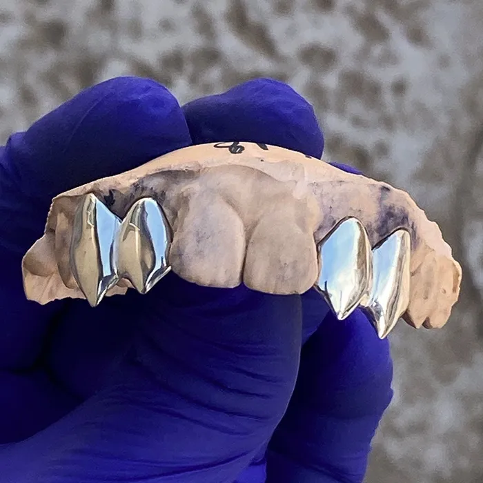 Rings 925 Sterling Silver Double Canine Vampire Fangs Custom Grillz Bling Cartel Admin