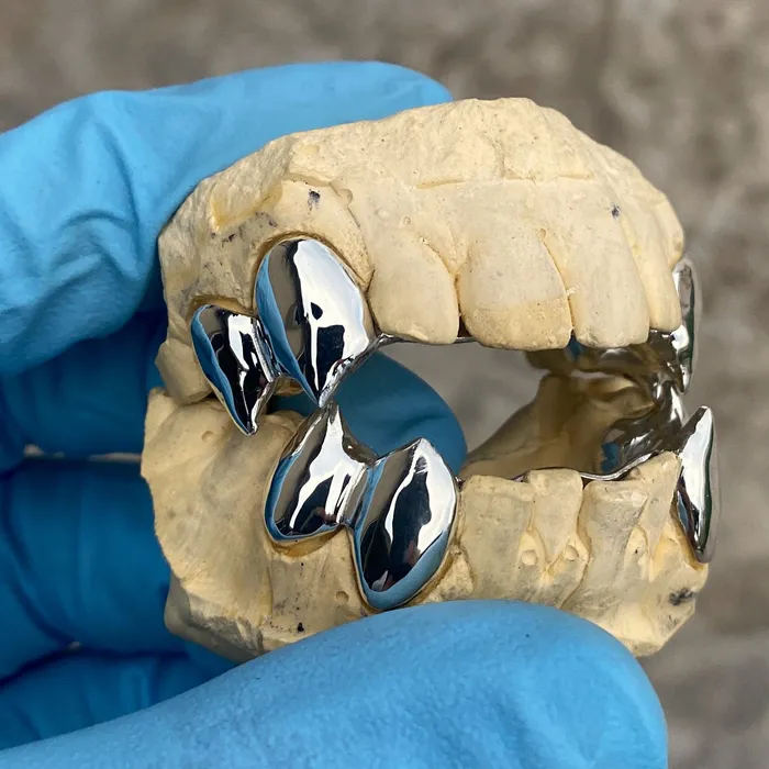 Rings 925 Sterling Silver Double Canine Vampire Fangs Custom Grillz Bling Cartel Admin